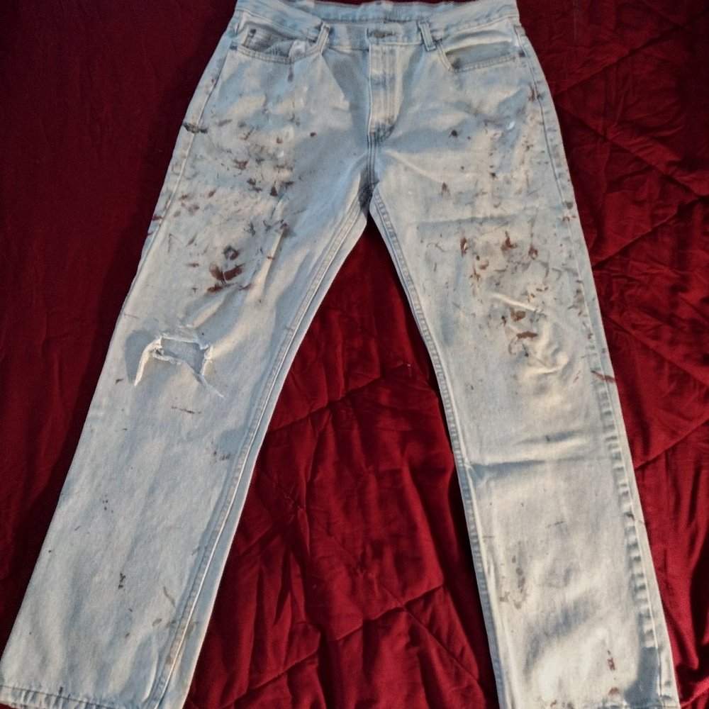 Real Construction Worker Jeans with Paint & Rip